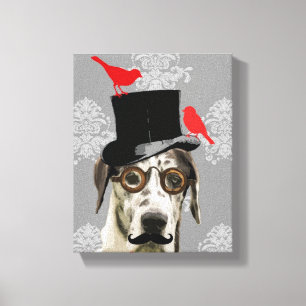 Funny steampunk dog canvas print