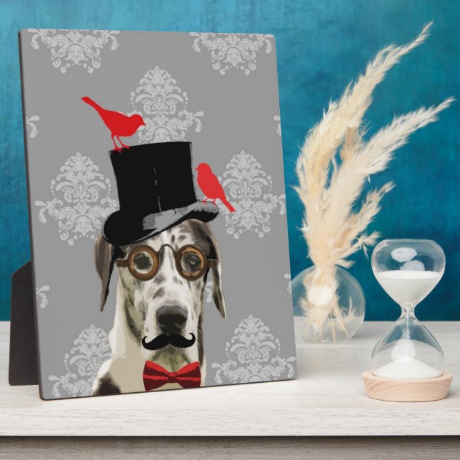 Funny steampunk dog plaque (Side)