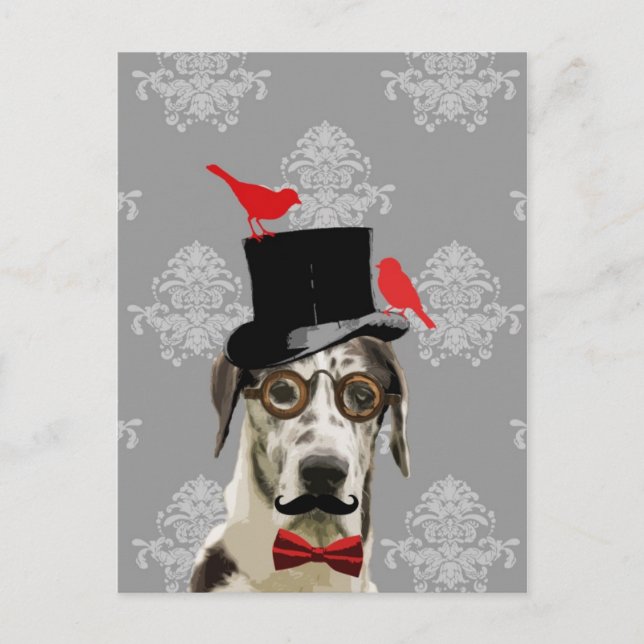 Funny steampunk dog postcard (Front)
