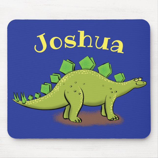 Funny stegosaurus cartoon dinosaur mouse mat (Front)
