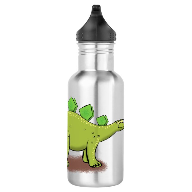 Funny stegosaurus dinosaur cartoon 532 ml water bottle (Right)