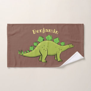 Funny stegosaurus dinosaur cartoon bath towel set