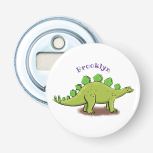 Funny stegosaurus dinosaur cartoon bottle opener