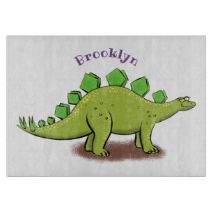 Funny stegosaurus dinosaur cartoon cutting board
