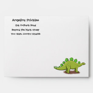 Funny stegosaurus dinosaur cartoon envelope