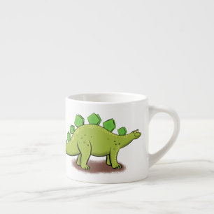 Funny stegosaurus dinosaur cartoon espresso cup