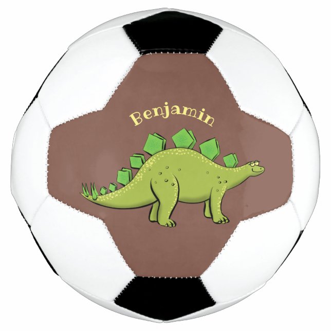 Funny stegosaurus dinosaur cartoon football (Front)