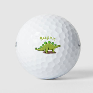 Funny stegosaurus dinosaur cartoon golf balls
