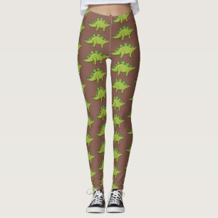 Funny stegosaurus dinosaur cartoon leggings