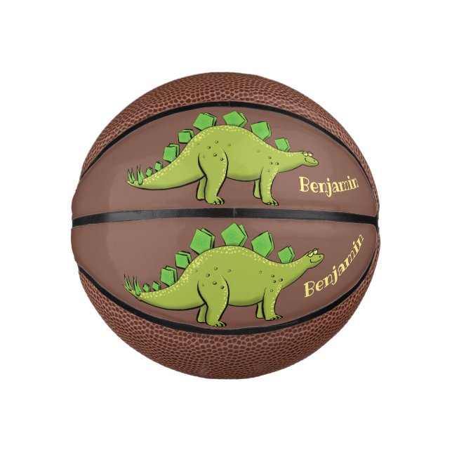 Funny stegosaurus dinosaur cartoon mini basketball (Front)