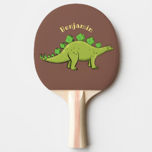 Funny stegosaurus dinosaur cartoon ping pong paddle