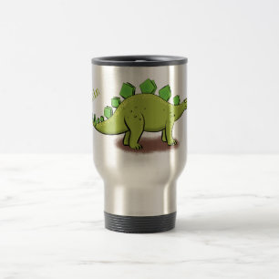 Funny stegosaurus dinosaur cartoon travel mug
