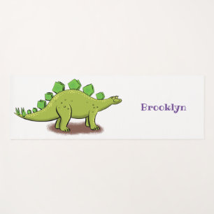 Funny stegosaurus dinosaur cartoon yoga mat