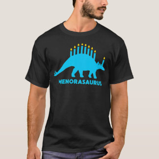 Funny Stegosaurus Hanukkah Dinosaur Menorah Dino T-Shirt