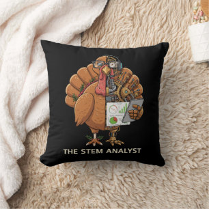  Funny STEM Analyst Robot Turkey Thanksgiving Gift Cushion