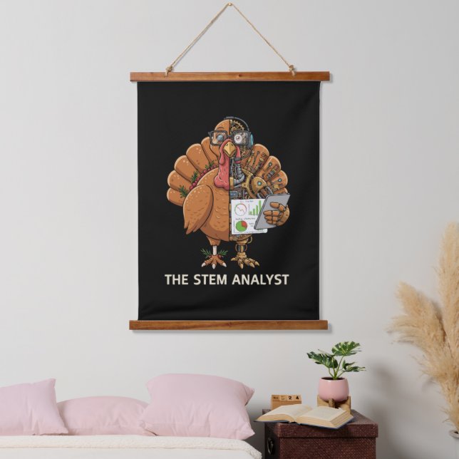  Funny STEM Analyst Robot Turkey Thanksgiving Gift Hanging Tapestry (Bedroom)