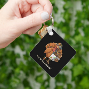  Funny STEM Analyst Robot Turkey Thanksgiving Gift Key Ring