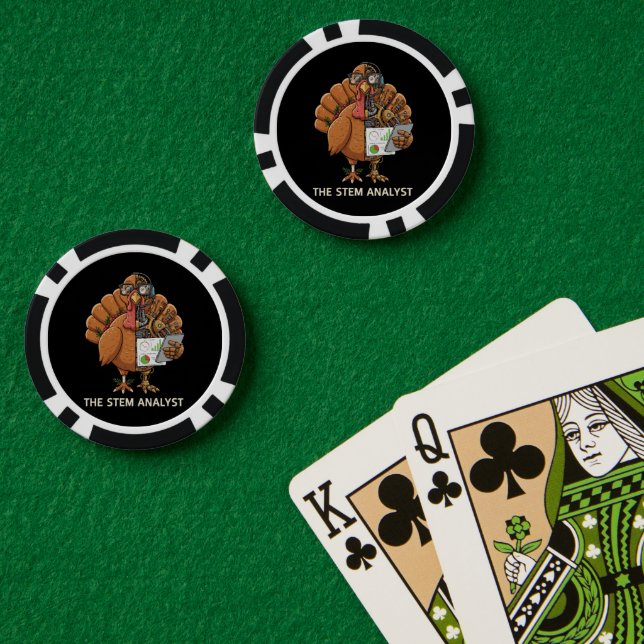  Funny STEM Analyst Robot Turkey Thanksgiving Gift Poker Chips (Poker Table (Double))