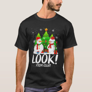 Funny Stem Cell Snowman Christmas Science Teacher  T-Shirt