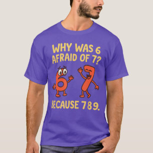 Funny STEM Math Joke Why was 6 Afraid of 7 friends T-Shirt