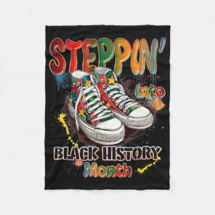 Funny Stepping Into Black History Month Shoes June Fleece Blanket