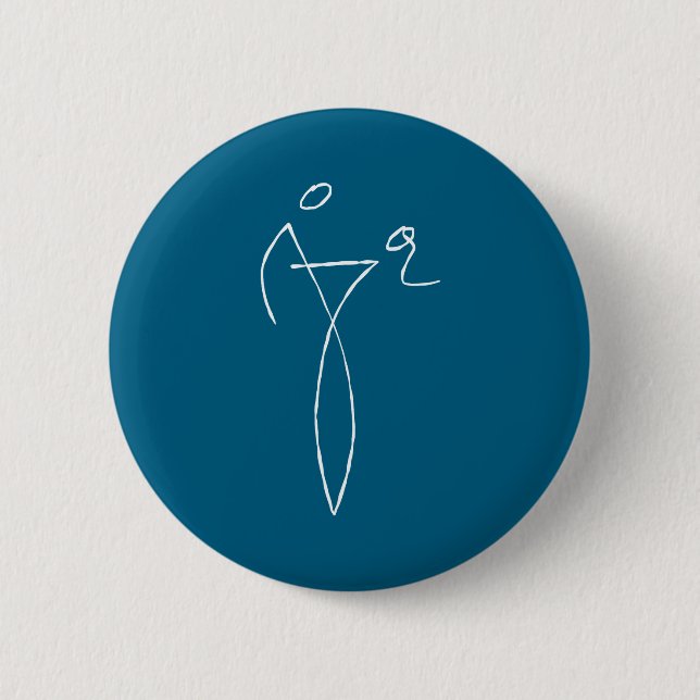 Funny Stick Figure 6 Cm Round Badge (Front)