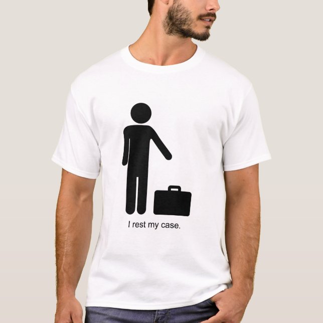 Funny Stick-Figure and Briefcase T-Shirt (Front)