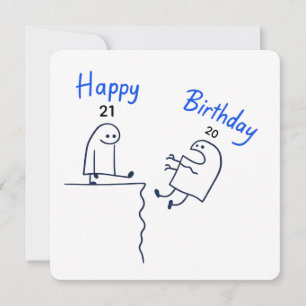 Funny Stick Figure Meme Birthday  Customisable Age Card