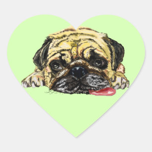 Funny Sticker with Pug Dog - Your Colours