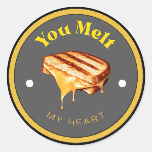 FUNNY! Sticker - You Melt My Heart -Grilled Cheese