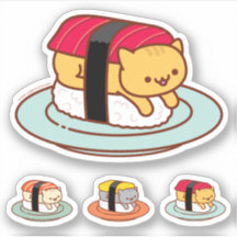Funny Stickers - SUSHI CATS - MAGURO