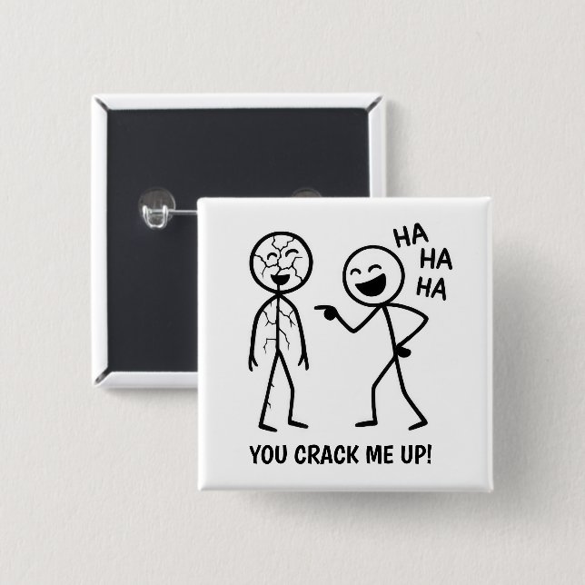 Funny Stickman 15 Cm Square Badge (Front & Back)