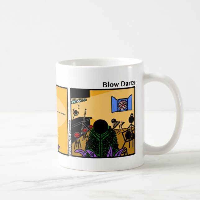 Funny Stickman Blow Darts Mug (Right)