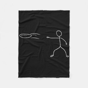 Funny Stickman Disc Golf Player Sports Lover Fleece Blanket