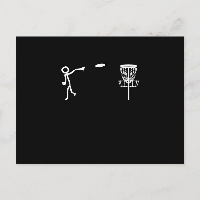 Funny Stickman Disc Golf Player Sports Lover Postcard (Front)