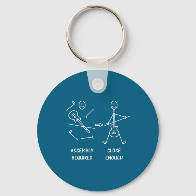 Funny Stickman Guitarist Embly  Key Ring (Front)