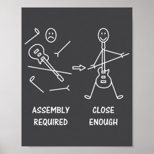 Funny Stickman Guitarist Embly Poster