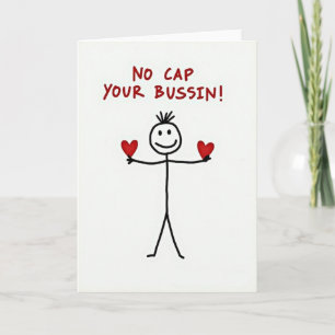 Funny Stickman No Cap Best Card