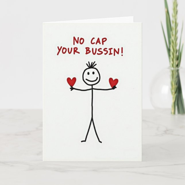 Funny Stickman No Cap Best Card (Front)