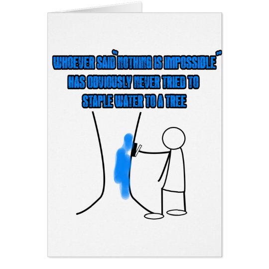 Funny stickman slogan card