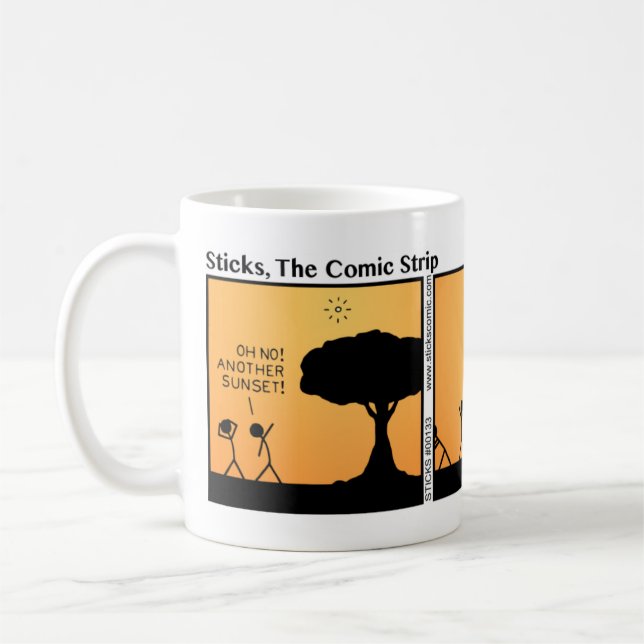 Funny Stickman Sunset Mug (Left)