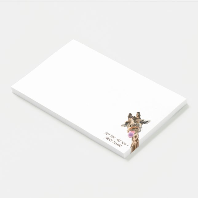Funny Sticky Notes Playful Giraffe - Custom Text (Angled)