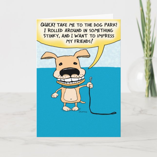 Funny Stinky Dog Birthday Card (Front)