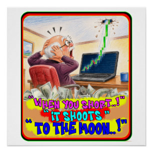 Funny Stock Trader Short Squeeze Panic Drawing Poster