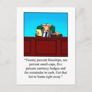 Funny StockMarket Christmas Humour Postcard 