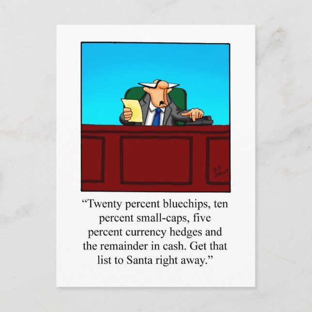 Funny StockMarket Christmas Humour Postcard  (Front)