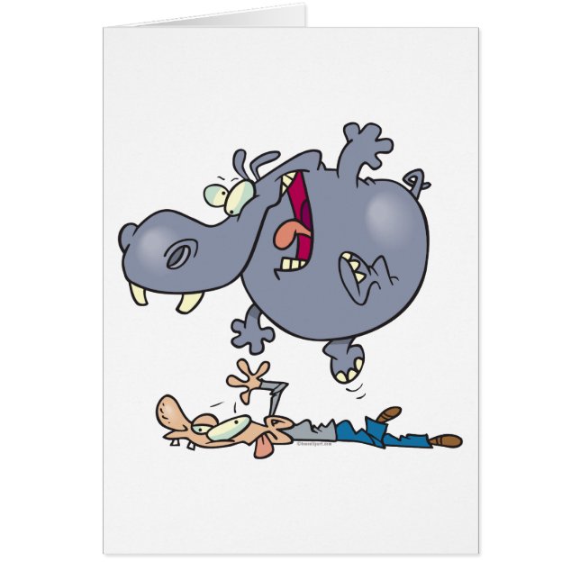 funny stomping hippo cartoon (Front)
