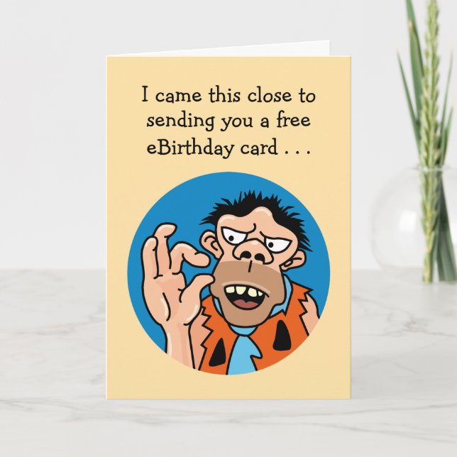 Funny Stone Age Birthday Card (Front)