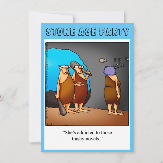Funny Stone Age Party Invitations (Front)