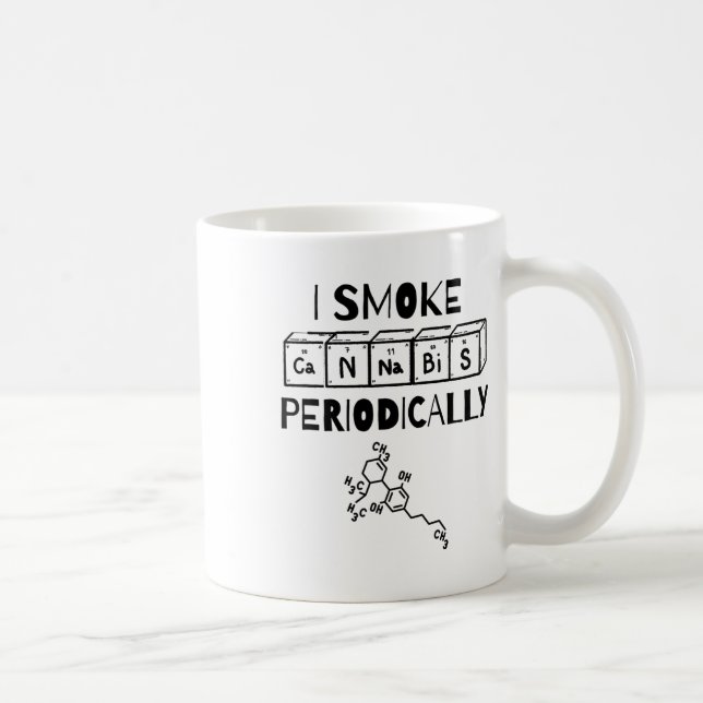 Funny Stoner Day Periodic Table Science Thc  Coffee Mug (Right)